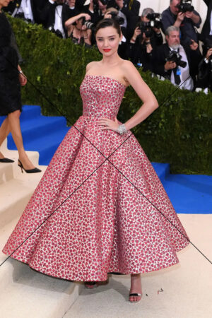 Miranda Kerr in Red Patterned Ball Gown at the Met Gala Photo Print 6" x 4"