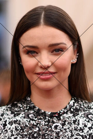 Miranda Kerr – Radiant Beauty in Black & Silver Sparkle Photo Print 6"x4"