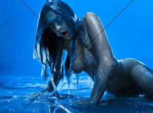 Katy Perry Drenched in Blue Slime – Surreal Fantasy Shoot Photo Print 6"x4"