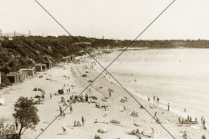 Mornington VIC – Fisherman’s Beach c.1937 Panoramic Vintage Scenery Print 6"x4"