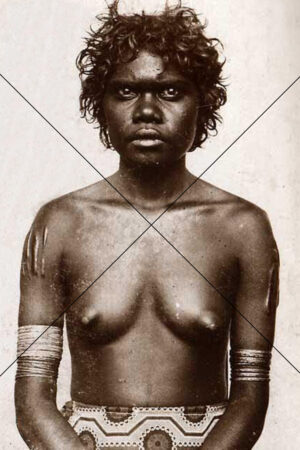 Aboriginal Woman with Tribal Markings – Historic Portrait Photo Print 6"x4"