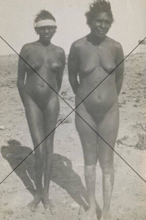Two Aboriginal Women Standing in Desert – Rare Historic Photo Print 6"x4"