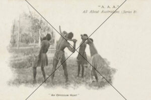 Opossum Hunting – Traditional Aboriginal Men in Action Photo Print 6"x4"