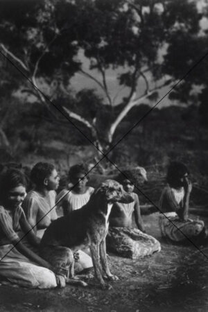 Aboriginal Girls and Dog, Connection to Land and Companionship Photo Print 6"x4"