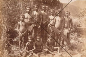 Island Aboriginal Men and Boys – Group with Spears and Shields Photo Print 6"x4"