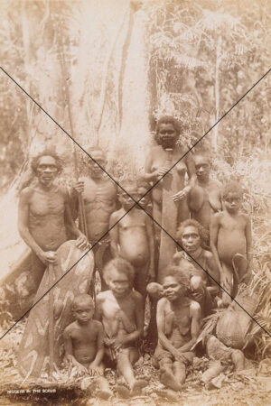 Tribal Family in Forest – Rare Bushland Gathering Photo Print 6"x4"