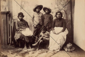 Aboriginal Family Portrait – Early Colonial-Era Photo Print 6"x4"