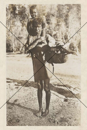 Aboriginal Woman with Child and Firewood, 1914 Photo Print 6"x4"