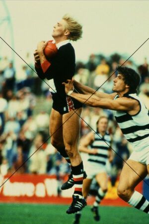 Trevor Barker – Full Flight with Geelong Pressure Photo Print 6"x4"