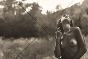 Shanina Shaik Topless Spray Moment