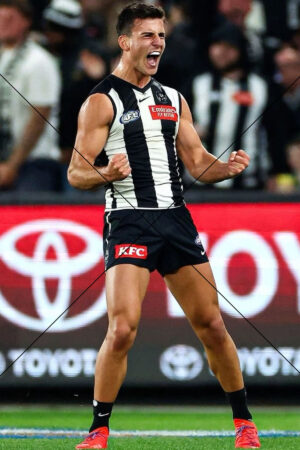 Nick Daicos shows raw emotion after goal