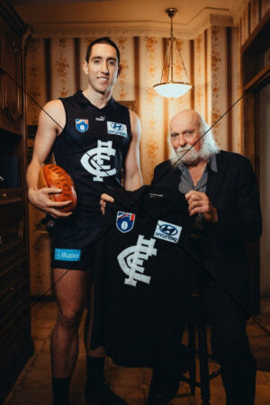 Carlton Defender Jacob Weitering and Club Great Bruce Doull Photo Print 6" x 4"