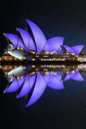 Sydney Opera House In Blue Night Lighting Photo Print 6" x 4"