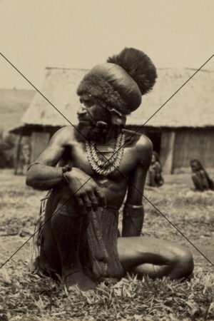 Tribal Man In Papua New Guinea Highlands 1935 Photo Print 6" x 4"