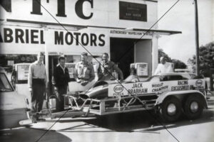 Jack Brabham Atlantic Servo Stop with Race Car 1961 Photo Print 6" x 4"