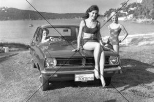 1967 Holden Torana and Bikini Models at Chinamans Beach Photo Print 6" x 4"