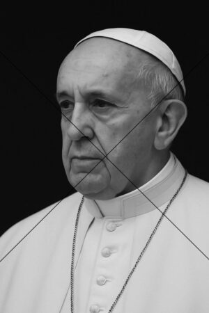 Pope Francis Solemn Portrait In White Robes Photo Print 6" x 4"
