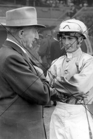 Finn McKay Talking with Jockey Bobby Durey at Caulfield Photo Print 6" x 4"