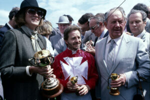 Janet Holmes a Court with Black Knight After 1984 Melbourne Cup Win Photo Print 6" x 4"