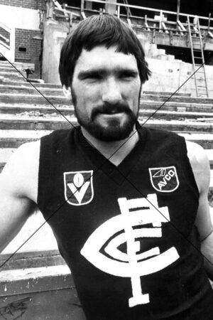 Peter Bosustow Portrait in Carlton Football Club Jumper Photo Print 6" x 4"