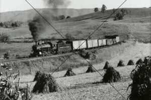 Steam Freight Train Crossing Rural Fields Photo Print 6" x 4"
