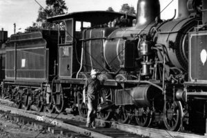 Engineer Beside Vintage Steam Engine Photo Print 6" x 4"