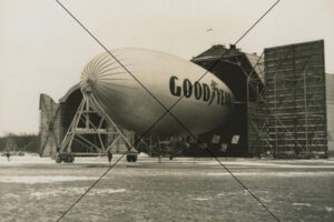 Goodyear Blimp Emerging from Hangar Photo Print 6" x 4"