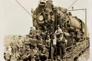 Train Crew Posing on Steam Locomotive 8620 Photo Print 6" x 4"