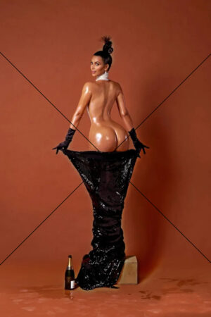 Kim Kardashian Nude Back View Champagne Shoot Photo Print 6" x 4"
