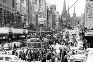 Bourke Street Melbourne December 1957 Christmas Scene Photo Print 6" x 4"
