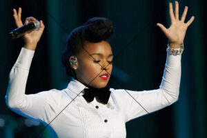 Janelle Monae Performing With Eyes Closed Photo Print 6" x 4"