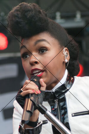 Janelle Monae Singing In White Jacket Close Up Photo Print 6" x 4"