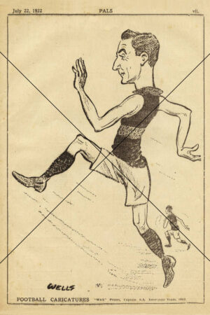 Wick Peters Caricature 1922 S.A. Interstate Team Photo Print 6" x 4"