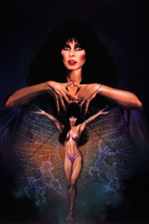 Spider Web Seduction with Gothic Woman Photo Print 6" x 4"