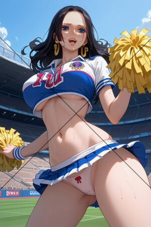 Anime Cheerleader in Blue and White Outfit Photo Print 6" x 4"