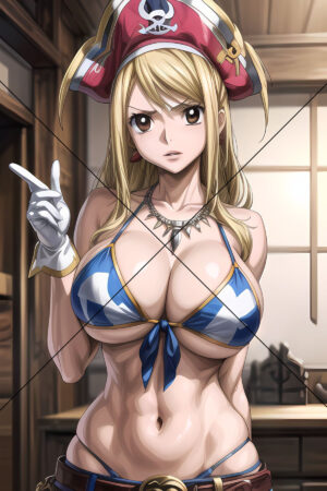 Blonde Pirate Anime Girl in Bikini Top Photo Print 6" x 4"