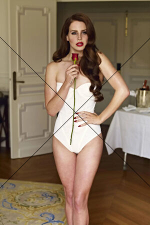 Lana Del Rey in White Bodysuit Holding Rose Photo Print 6" x 4"