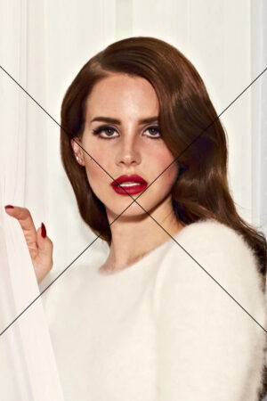 Lana Del Rey Close-Up with Red Lips and Waves Photo Print 6" x 4"