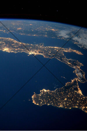 Italy from Space Satellite Night View Photo Print 6" x 4"