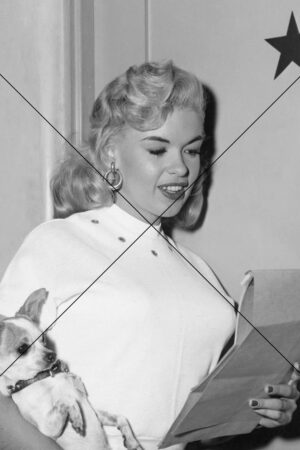 Jayne Mansfield With Dog And Letter Photo Print 6" x 4"