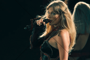 Taylor Swift Singing in Black and Red Outfit Photo Print 6" x 4"