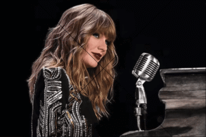 Taylor Swift at the Piano Smiling in Sequin Jacket Photo Print 6" x 4"