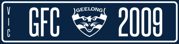 AFL Geelong FC (2009 Premiers) Metal Number Plate Man Cave Signs
