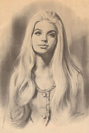 Abigail Pencil Sketch Style Art Print 6" x 4"