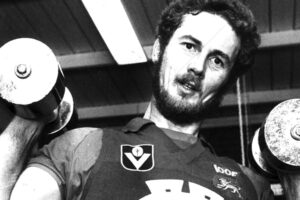 Robert Walls Lifting Weights In Carlton Jumper 6" x 4" Photo Print