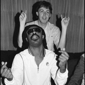 Stevie Wonder with Paul McCartney 1980s 6" x 6" Photo Print