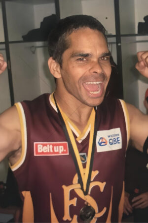 Ali Pickett Celebrates in WAFL Subiaco Guernsey 6" x 4" Photo Print