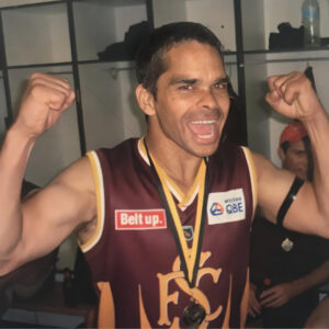 Ali Pickett Victory Pose in WAFL Locker Room 6" x 6" Photo Print