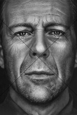 Bruce Willis Ultra Realistic Pencil Drawing Photo Print 6" x 4"