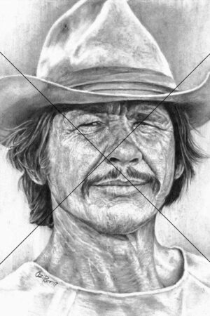 Charles Bronson Cowboy Pencil Sketch Photo Print 6" x 4"